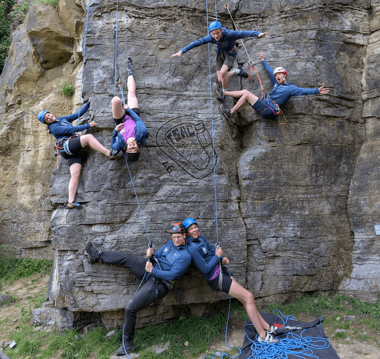 Bestuur 46, 2025-2026. v.l.n.r. Lieke, Margreet, Martijn, Victor, Sam & Frank.